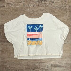 Roxy Kids Long Sleeve Tee - White with Blue and Pink